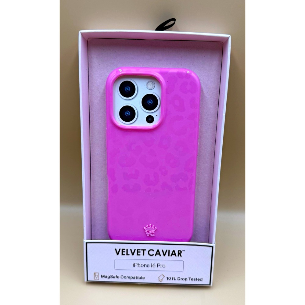 Velvet Caviar Pink Leopard Print Glossy MagSafe Back Case for iPhone 16 Pro